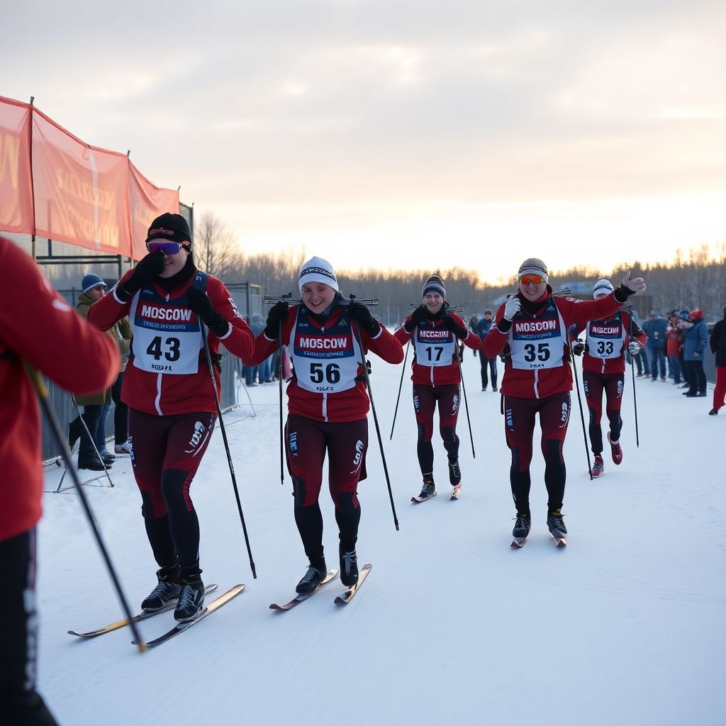 Московская область доминирует в смешанной эстафете ЧР по биатлону в Тюмени